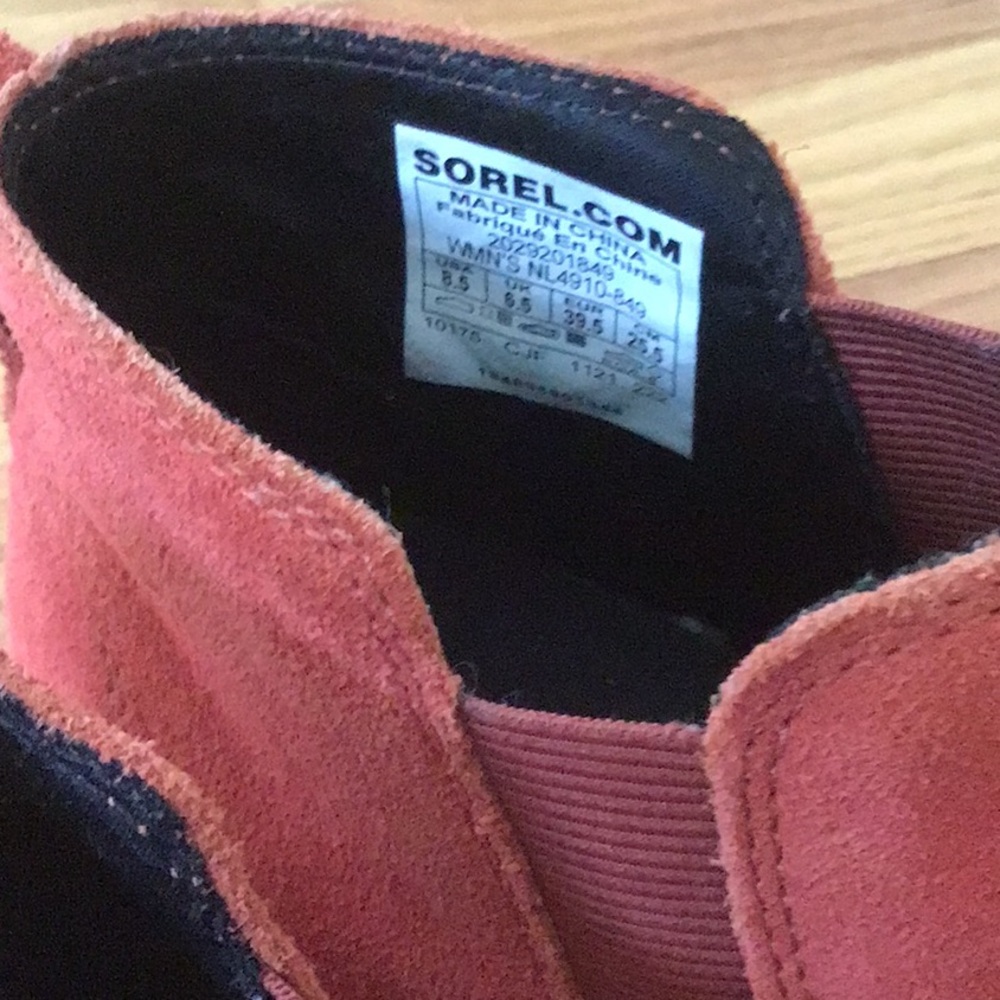 Sorel Evie Suede Pull On Bootie 8.5 Coral Pink 8.5 - Picture 2 of 7